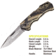 Kilimanjaro Gear Victus Folding Knife,2.5in,Camo Handle, Black Plain Edge KJ910090