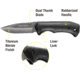 Kilimanjaro Gear Victus Folding Knife,3.5in, Black Handle, Black Plain Edge KJ910048