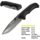 Kilimanjaro Gear Victus Folding Knife,3.5in, Black Handle, Black Plain Edge KJ910048