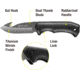 Kilimanjaro Gear Victus Folding Knife,3.5in w/ Gut Hook, Black Handle, Black Plain KJ910049