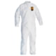 Kimberly Clark KleenGuard A30 Coveralls, Zipper Front w 1in Flap, Extra White, 4XL, Case of 21, 46007-75