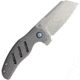 Kizer Cutlery C01E Framelock Left Hand Folding Knife, 3.25in Stonewash S35Vn SS Blade, Gray Satin Titanium Handle, Pocket Clip, Left Hand Version, KI4488L1