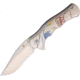 Kizer Cutlery Dorado Skully M390 Folding Knife,3in,Bohler M390 Steel,Clip Point,Stonewash,Brushed Titanium Handle KI3455A2