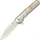Kizer Cutlery Flashbang Skully Folding Knife,3.5in,Clip Point,Stonewash,Titanium Handle KI454A2