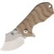 Kizer Cutlery Flip Shank Framelock Folding Knife, 2 stonewash finish S35VN stainless blade, Natural sculpted micarta handle with titanium back, KI2521A3