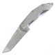 Kizer Cutlery Ki4430 Folding Knife,3.5in,Flat Titanium,Stone Washed Tanto KI4430