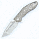 Kizer Cutlery Ki4431T Folding Knife,4.1in,Natural Titanium w/Pattern,Satin Tanto KI4431T