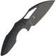 Kizer Cutlery Megatherium Left Handed Folding Knife, 4in Black Stonewash Cpm S35Vn SS Blade, Black Titanium Handle, Pocket Clip, Thumb Pull, Left Hand Version, Black Nylon Storage Case, KI4502L2