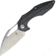 Kizer Cutlery Minitherium Linerlock Folding Knife, 3in Stonewash S35Vn SS Blade, Carbon Fiber Handle, Thumb Pull, Pocket Clip, Black Nylon Pouch, KI3502
