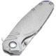 Kizer Cutlery Ti'an Folding Knife, 4in Closed, 3in Satin S35VN Stainless Steel Blade, Gray Titanium Handle, Blue Accents, KI3624A1