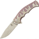 Kizer Cutlery Titanium Framelock Folding Knife,3.75in,Stonewash,Purple Titanium, Handle KI4447