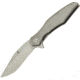 Kizer Cutlery Trifecta Framelock Folding Knife,3.875in,CPM-S35VN Steel,Standard Edge,Drop Point,Stonewash,Gray,Titanium Handle KI5462A1