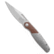 Kizer Kizer RAZE Liner Lock Knife Titanium + Leather 3.50" Stonewash, Brown/Gray, CPM S45VN, adult, BHQ-220785