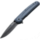 Kizlyar Biker-Z V2 Folding Knife,3.625in,Gray Titanium AUS-8 Stainless Blade,Contoured 3D Textured Blue/Gray G-10 Handle KK0129