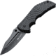 Kizlyar Bloke Z Folding Knife,3.875in,Black Titanium Standard Edge Wide Blade,Textured Black G-10 Handle KK0157