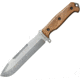 Kizlyar Survivalist Full g Knife, 13in Overall, 7.5in Satin Aus-8 SS Drop Point, Brown Wood Handle, Glass Breaker, Dual Lashing Holes, Camo Nylon Sheath, KK0241