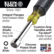 Klein Tools 7/16In Hollow Nut Driver, 3In, Cushion-Grip, Black/Yellow, 630-7/16
