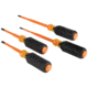 Klein Tools Cabinet Screwdriver Set, Slim-Tip Insulated Phillips, Square, 4Piece, Orange/Black, 33734INS