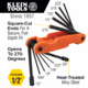 Klein Tools Folding Hex Key Set -11 Fractional Inch-Sized Keys Pro, 70550