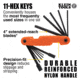 Klein Tools Folding Hex Key Set -11 Fractional Inch-Sized Keys Pro, 70550