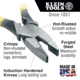 Klein Tools Linemans Crimping Pliers, 9In, Yellow, D213-9NE-CR