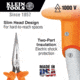Klein Tools Long Nose Side-Cutters Pliers, Insulated, 7In, Orange, D203-7-INS