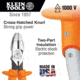 Klein Tools Side Cutting Pliers, New England Insulated, 9In, Orange, D213-9NE-INS