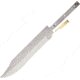 Knifemaking Bowie Blade with Carbon Steel Construction Blade Knife, Overall 16.5in, Blade 11in L Carbon Steel L Standard Edge, Removable Brass Guard, EG-614