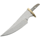 Knifemaking Clip Blade Guard/Sheath, Blade, 6.25in Overall, 3.75in Mirror SS Clip Point Blade, Brass Guard, Brown Leather Belt Sheath, BL-7723