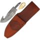 Knifemaking Damascus Guthook With Sheath Fixed Blade Knife, 4.5in, Damascus Steel, Standard Edge, BL-SODMBL2