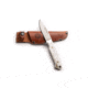 Knives of Alaska Legacy Fixed Blade Knife, 3.25in, CPM-S30V Stainless Steel, Drop Point Blade, Stag, Brown And White Sculpted Bone Handle, 00961FG