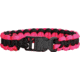 Knotty Boys Single Weave Survival Bracelet, Black-Pink, 9in. Diameter KY202