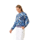 Krimson Klover Holly Crewneck Sweaters - Womens, Floral S. Blue, Large, S23155P-658-L