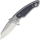 Krudo Vice BA Framelock Folding Knife, 3.75in Satin S35Vn SS Blade, Gray SS Handle With Carbon Fiber Inlay, Thumb Disk, Pocket Clip, KVBA242