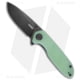 Kubey Belus Folding Knife, 2.95in, AUS-10, Drop Point Blade, G10 Jade Handle, Black/Jade, 7.10in, BHQ-192555