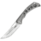 Kubey Framelock Gray Folding Knife, 3.5 satin finish AUS-10A stainless blade, Gray tumbled finish titanium handle, KU170C