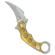 Kubey Knives Kubey Knives Rogue Liner Lock Karambit Knife Ultem 2.9" Stonewash, Yellow, 14C28N, adult, BHQ-208722