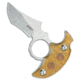 Kubey Knives Kubey Knives Stheno Fixed Blade Push Dagger Knife Ultem 3" Stonewash, Yellow, 14C28N, adult, BHQ-211099