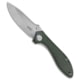 Kubey Ruckus Folding Knife, 3.31in, AUS 10A, Drop Point Blade, Micarta, Green Handle, Green/Dark Gray, 8.03 inch, BHQ-221762