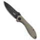 Kubey Ruckus Folding Knife, 3.31in, AUS 10A, Drop Point Blade, G-10, Tan Handle, Tan/Black, 8.03 inch, BHQ-221760