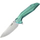 Kubey Nova Framelock Folding Knife, 3.66 in, 14C28N Steel, Drop Point Blade, Green 6AL4V Titanium Handle, KB235H