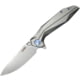 Kubey Nova Framelock Folding Knife, 3.66 in, 14C28N Steel, Drop Point Blade, 6AL4V Titanium Handle, KB235F