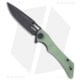 Kubey Raven Folding Knife, 3.54in, AUS-10, Drop Point Blade, G10 Jade Handle, Black/Jade, 8.15in, BHQ-192537