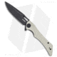 Kubey Raven Folding Knife, 3.54in, AUS-10, Drop Point Blade, G10 White Handle, Black/White, 8.15in, BHQ-192536