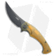 Kubey Scimitar Folding Knife, 3.50in, AUS-10, Trailing Point Blade, Ultem Yellow Handle, Black/Yellow, 8.00in, BHQ-194538