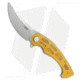Kubey Scimitar Folding Knife, 3.50in, AUS-10, Trailing Point Blade, Ultem Yellow Handle, Gray/Yellow, 8.00in, BHQ-194537