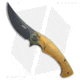 Kubey Scimitar Folding Knife, 3.50in, Sandvik 14C28N, Trailing Point Blade, Ultem Yellow Handle, Black/Yellow, 8.00in, BHQ-199556