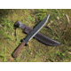 Kukrax Kukri 180 Fixed Blade Knife, 15.75in Overall, 11.5in Black Traction Coated 1075HC Steel Blade, Walnut Handle, Black Leather Belt Sheath, KU-1134