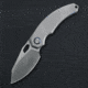 Kunwu Knives Padre Satin Folding Knife, 4.75in Closed, 3.5in Satin Vanax Stainless Steel Blade, Satin Titanium Handle, K706T2