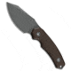 Kunwu Kunwu Knives Stiffy D Fixed Blade Knife Brown Burlap Micarta 3.5" Stonewash, Brown, Vanadis 4 Extra, adult, BHQ-218583